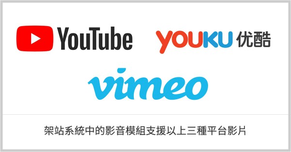 原Youtube影音功能新增支援中國youku影片以及美國Vimeo影片