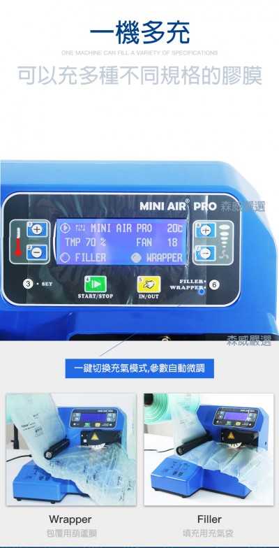 1-2 pa2 -新一代 工業型氣墊機 MINIAIR Pro 一機多充  價格 優惠 36500元 便宜推薦