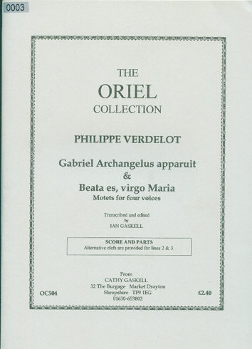 Gabriel Archangelus apparuit & Beata es, virgo Maria / Motets for four voices