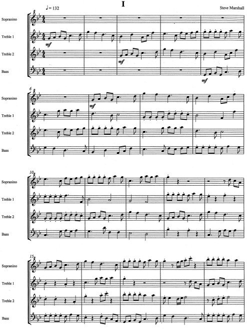Recorder Quartet No.1 ( Pastoral ) ( high version ) (4R)(SnAAB)