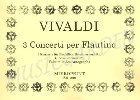 3 Concerti per Flautino (1R)+Bc