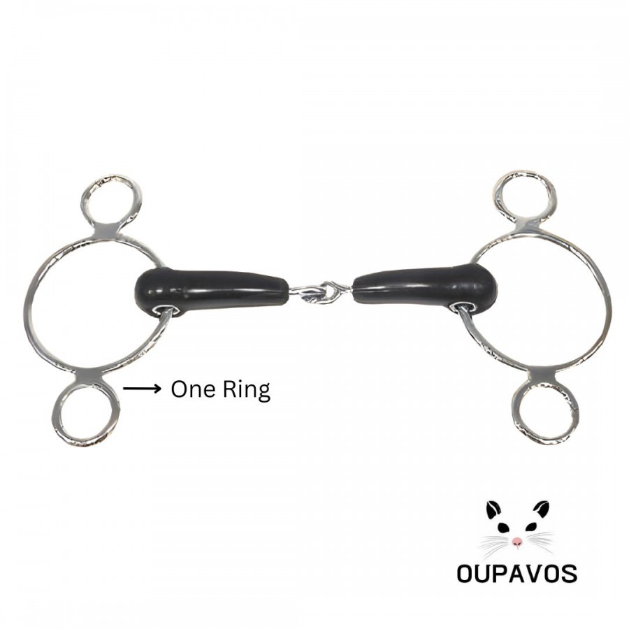 Horse Show Jumping Rubber Mouth Bit Single Ring