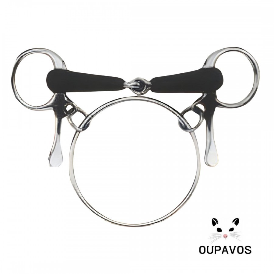 Horse Half Spoon Dexter Ring Bit with Rubber Mouth