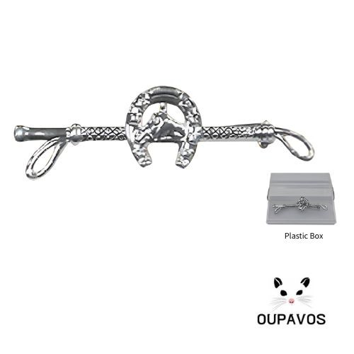 Horse Stock Pin with Horseshoe 