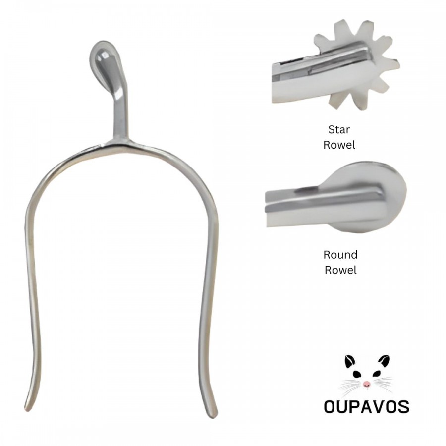 Horse Slip On Spur With Rowel Offset Neck